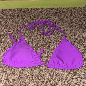 Purple Halter Triangle Bikini Top, Size Small